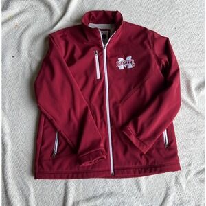 58 Sports Mississippi State Bulldogs Mens XL Maroon Softshell Full Zip Jacket